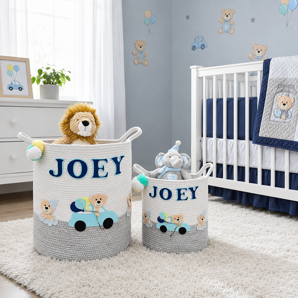 Babble Wrap Jute Cotton Storage Basket - Bear's Joyride