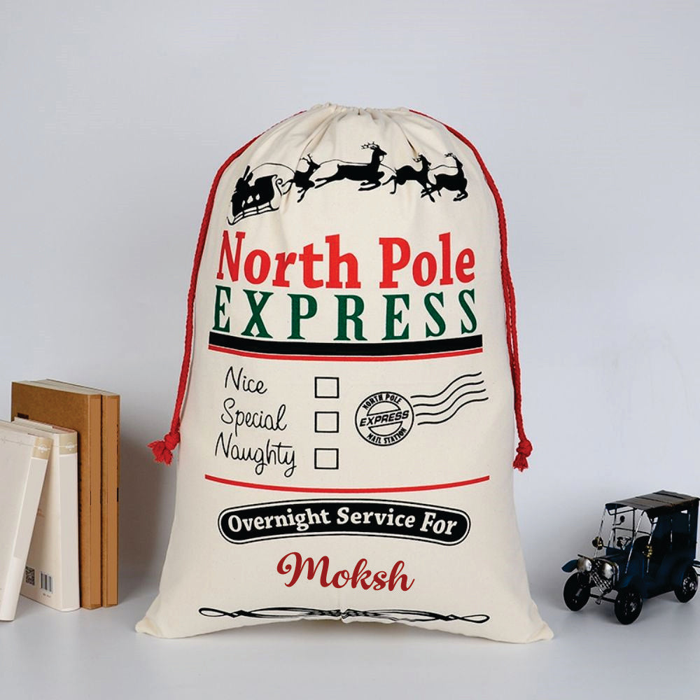 Babble Wrap Christmas Sacks- North Pole Express