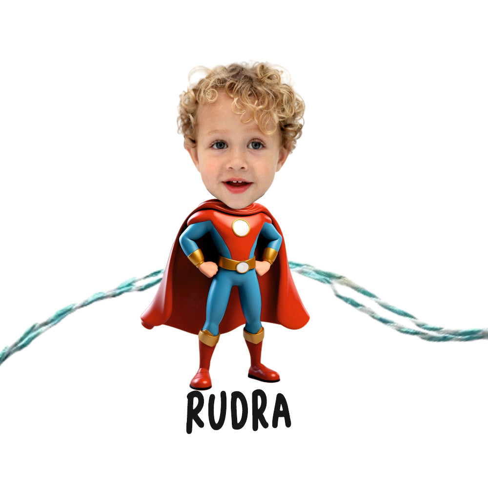 Babble Wrap Personalised Caricature Rakhi - Super Hero
