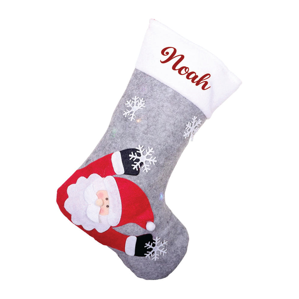 Babble Wrap Twinkling Lights Stockings- Santa