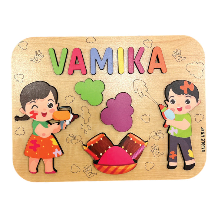 Holi Wooden Name Puzzle- Festive Fun