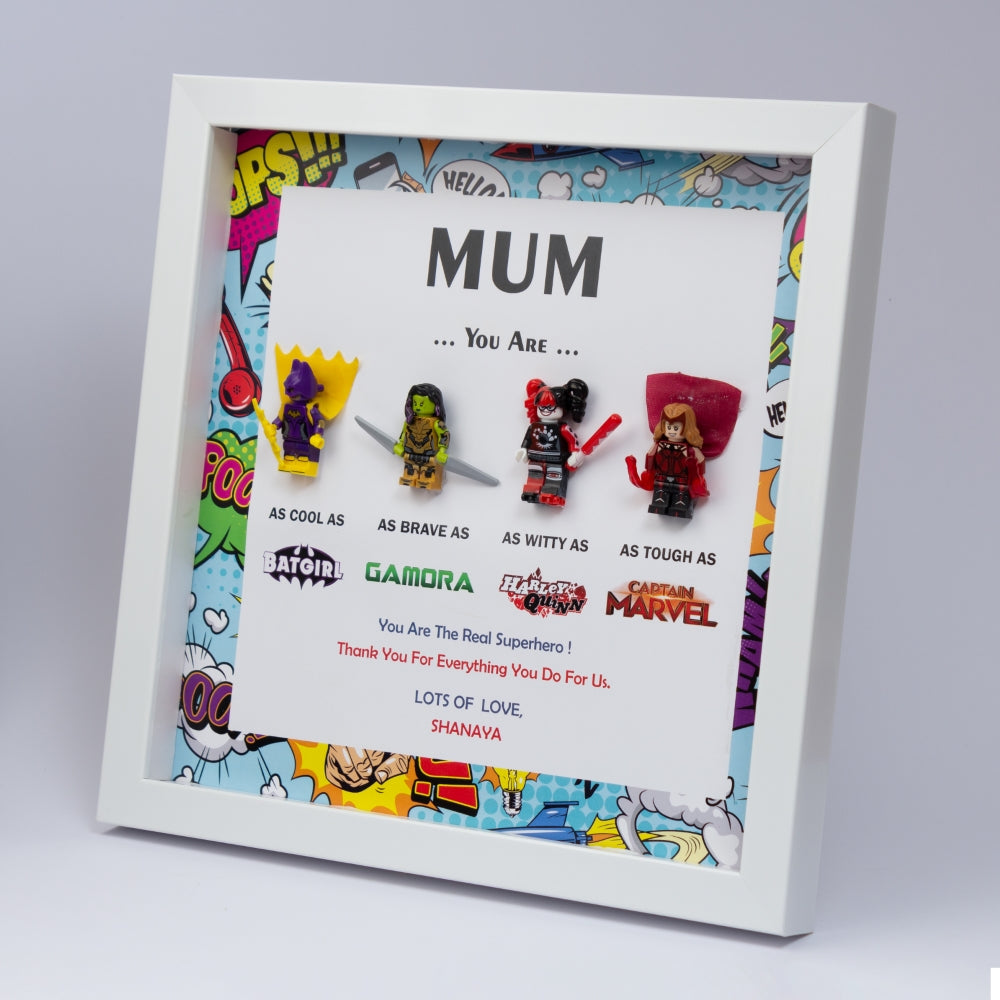 Super Mum Shadow Box Frame with 3D Lego