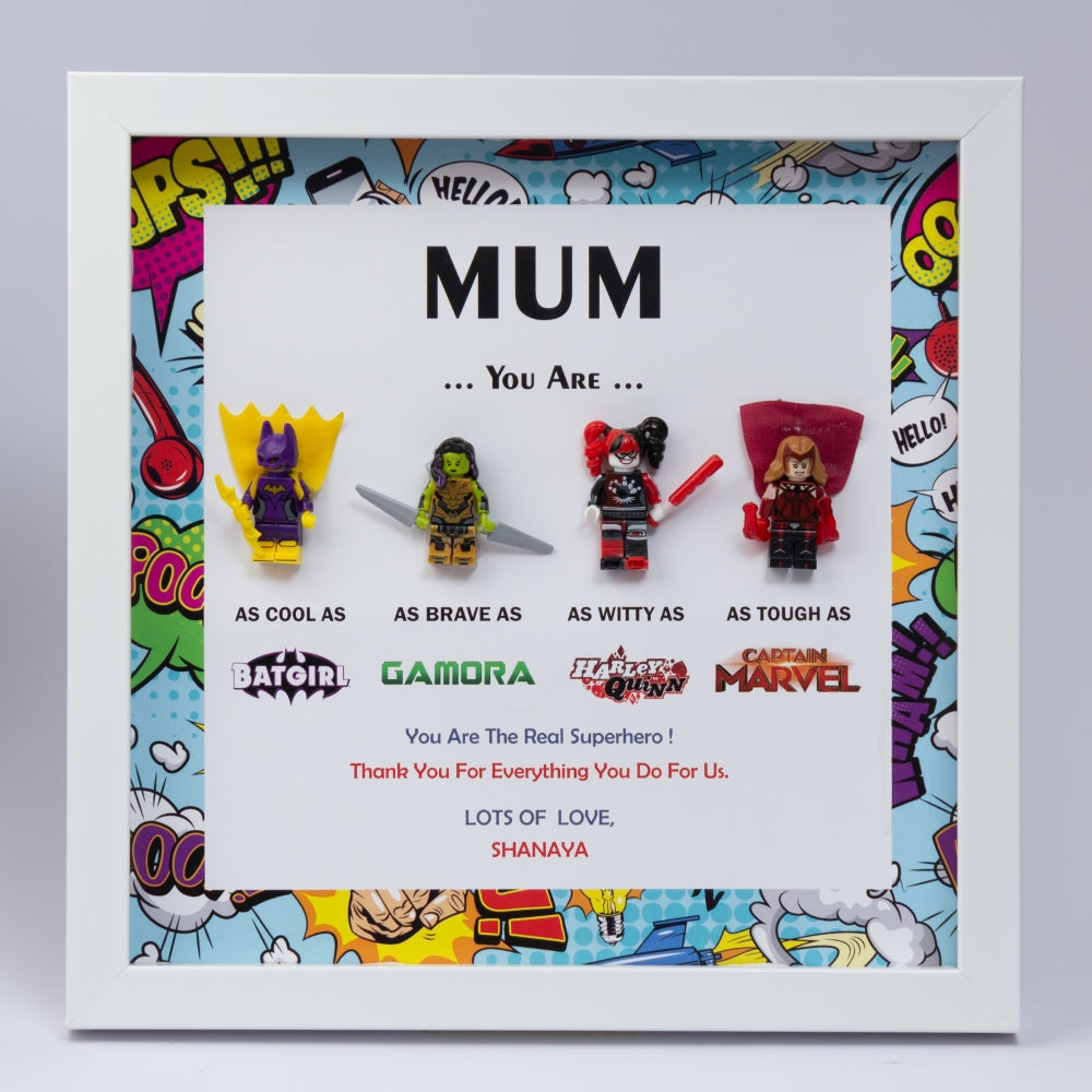 Super Mum Shadow Box Frame with 3D Lego