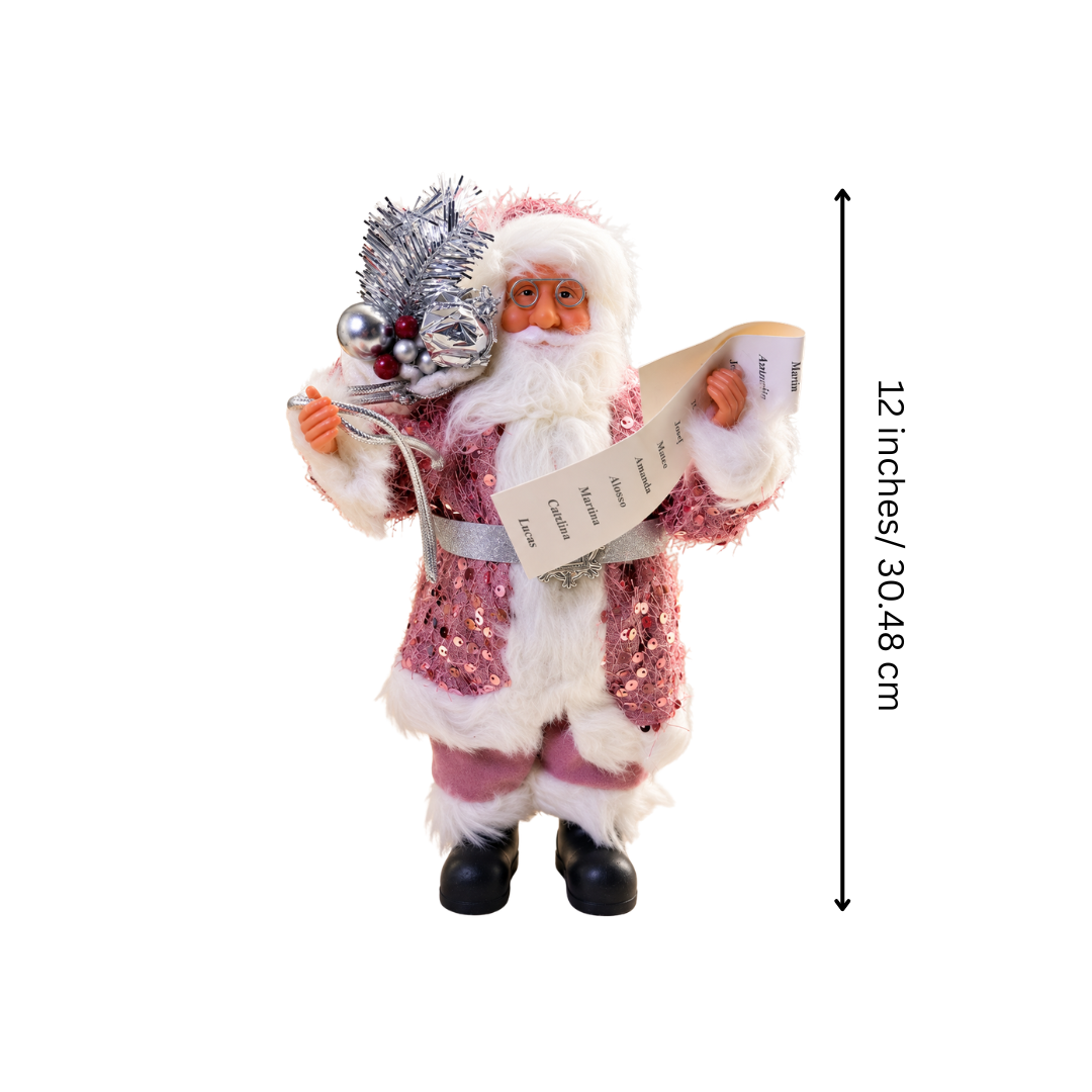 12 Inch Blush Santa Decor