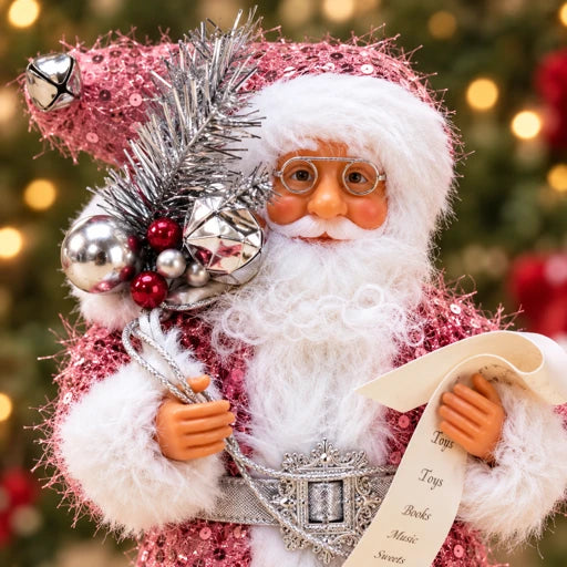 12 Inch Blush Santa Decor