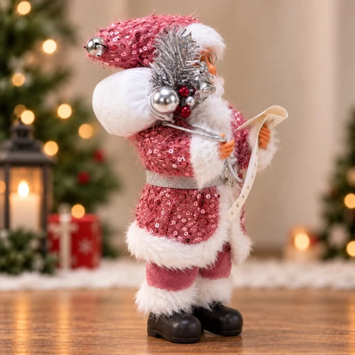 12 Inch Blush Santa Decor