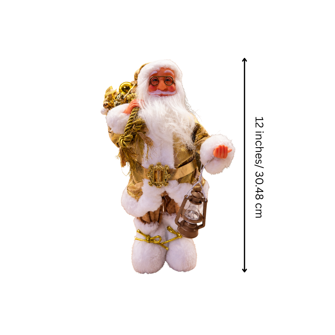 12 Inch Regal Gold Santa Decor