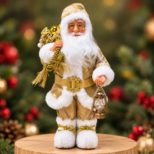 12 Inch Regal Gold Santa Decor