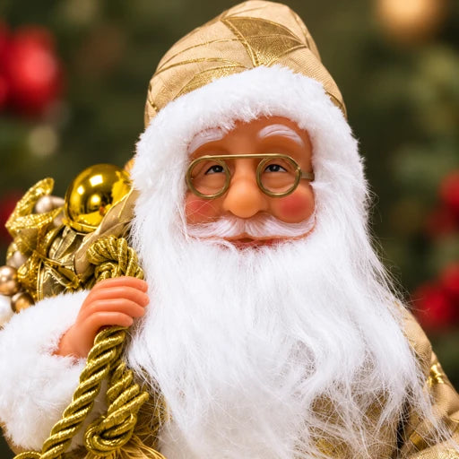 12 Inch Regal Gold Santa Decor