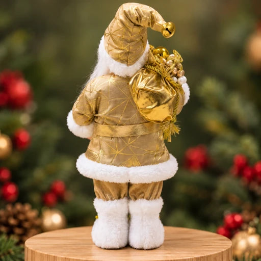 12 Inch Regal Gold Santa Decor