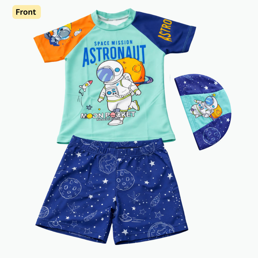 2 pcs Little Space Explorer Swim Set with Cap