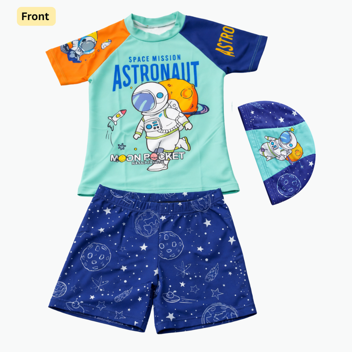 2 pcs Little Space Explorer Swim Set with Cap