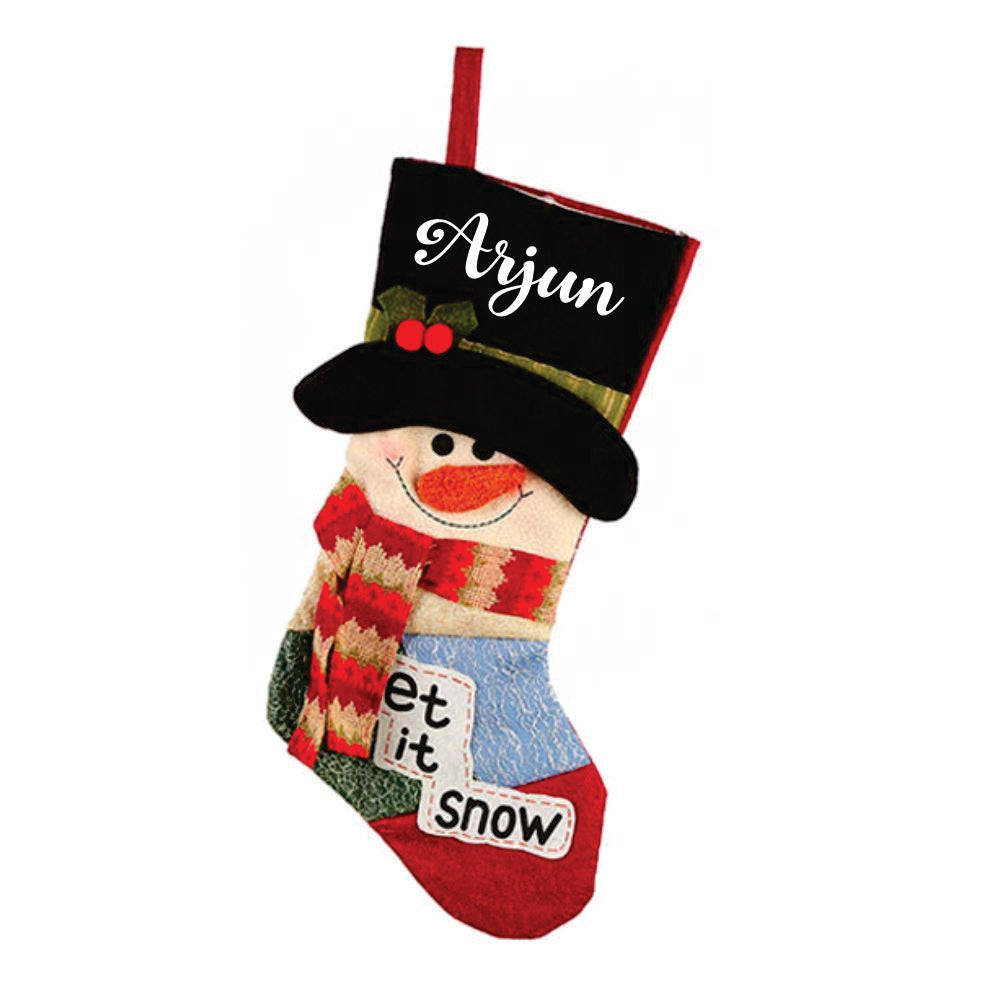Snowman With A Muffler Stocking