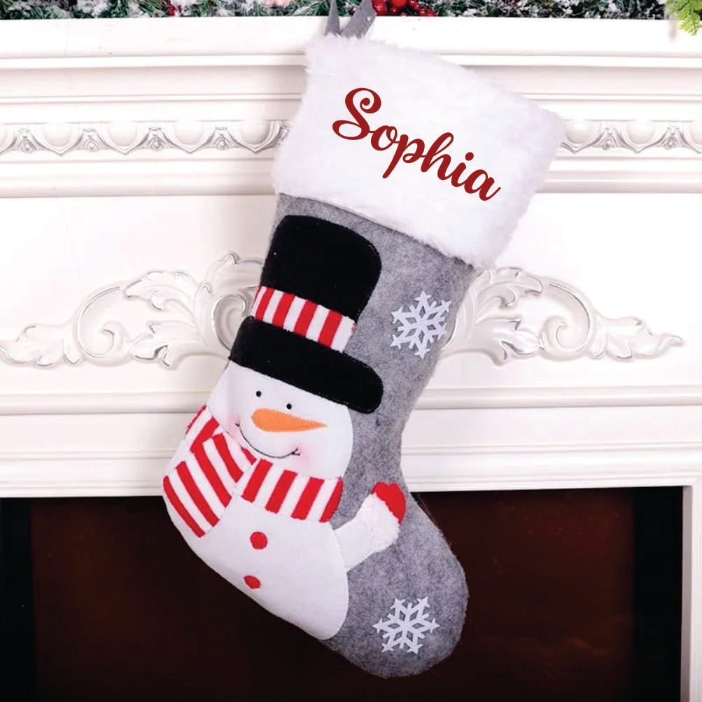 Babble Wrap Holiday Harmony Stocking - Snowy Snowman