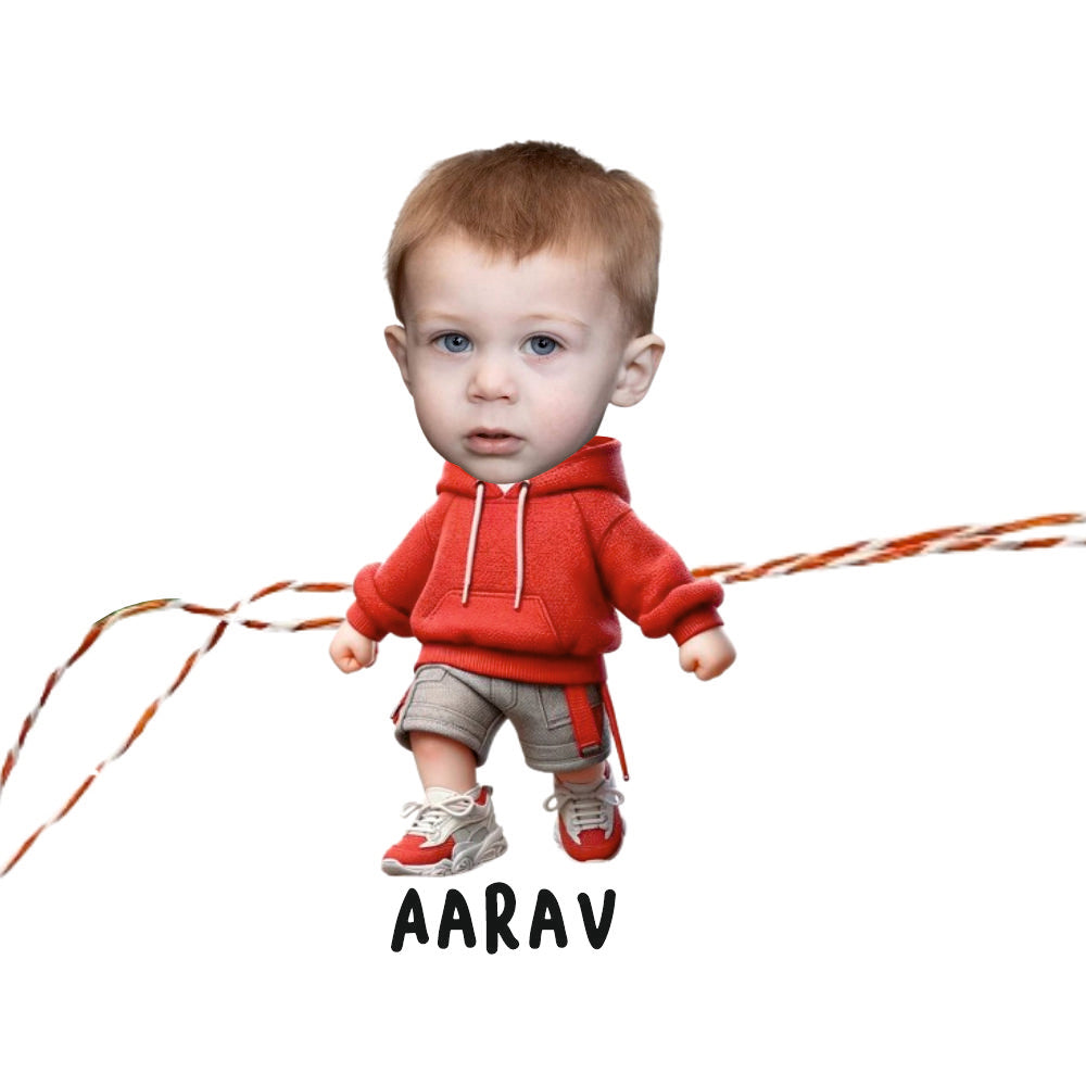 Babble Wrap Personalised Caricature Rakhi - Cool Bro