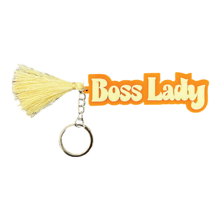 2 Layer Personalized Keychain- Orange Cream