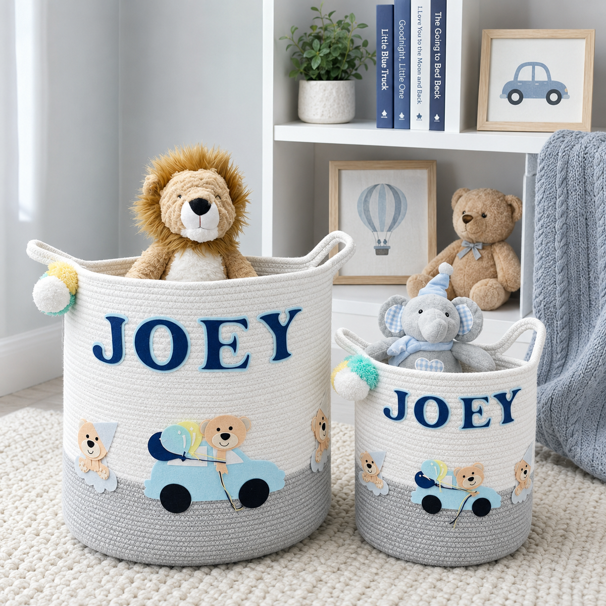 Babble Wrap Jute Cotton Storage Basket - Bear's Joyride