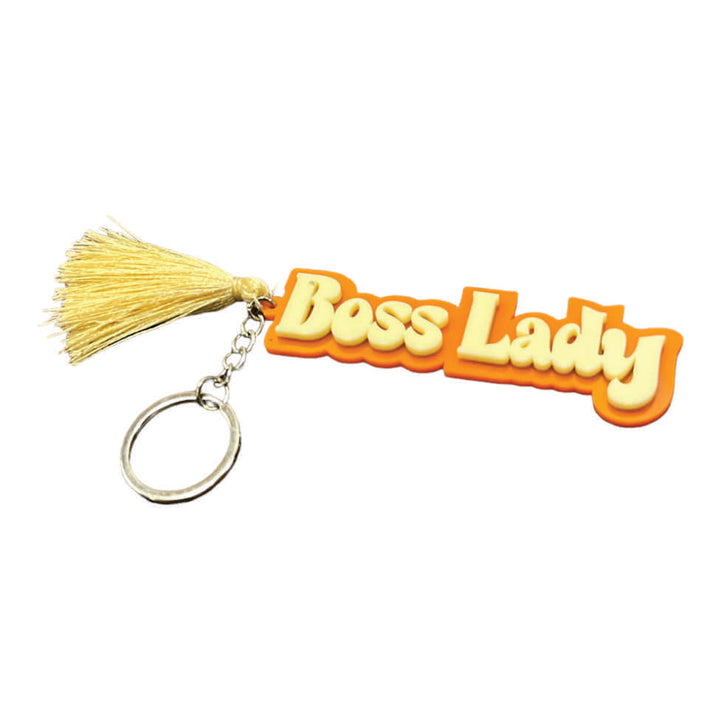 2 Layer Personalized Keychain- Orange Cream