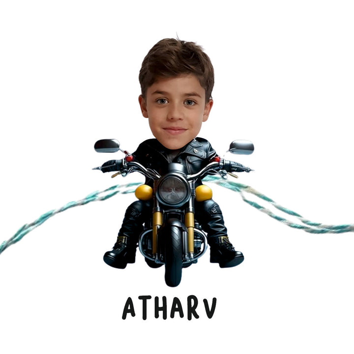 Babble Wrap Personalised Caricature Rakhi - Biker Bro