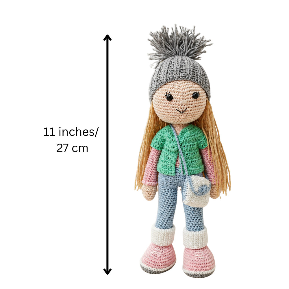 Crochet Doll - Beanie Belle (Aqua-Blue)