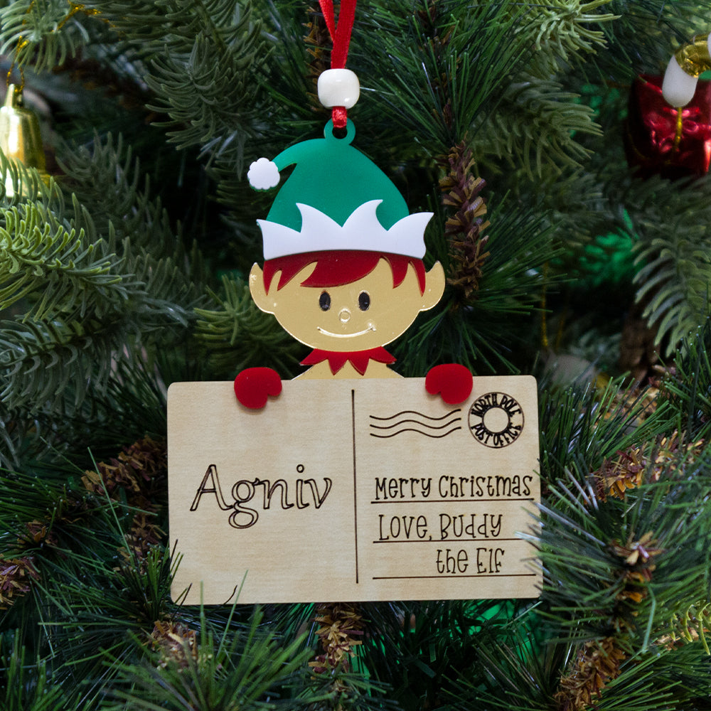 Babble Wrap Post Card Ornament- Buddy the Elf