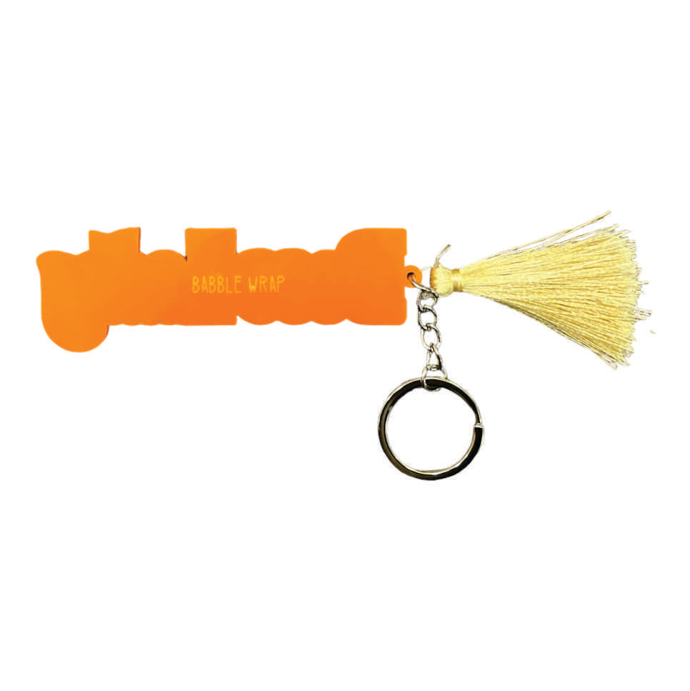 2 Layer Personalized Keychain- Orange Cream