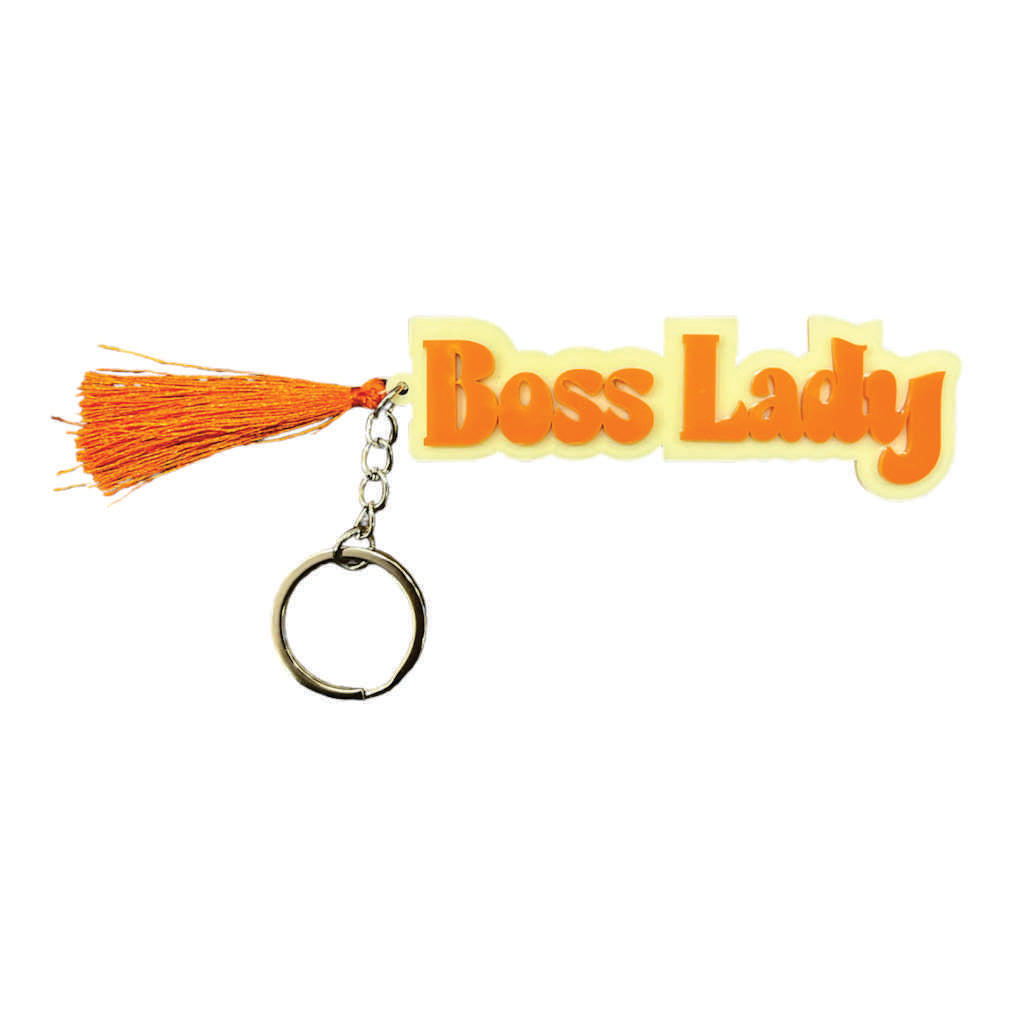 2 Layer Personalized Keychain- Cream Orange