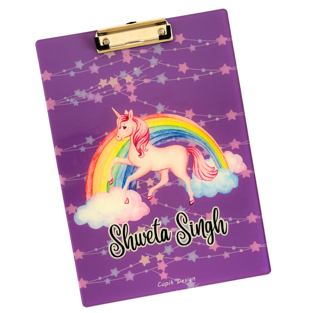 Rainbows & Unicorns Clipboard (Acrylic)