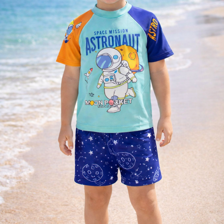 2 pcs Little Space Explorer Swim Set with Cap
