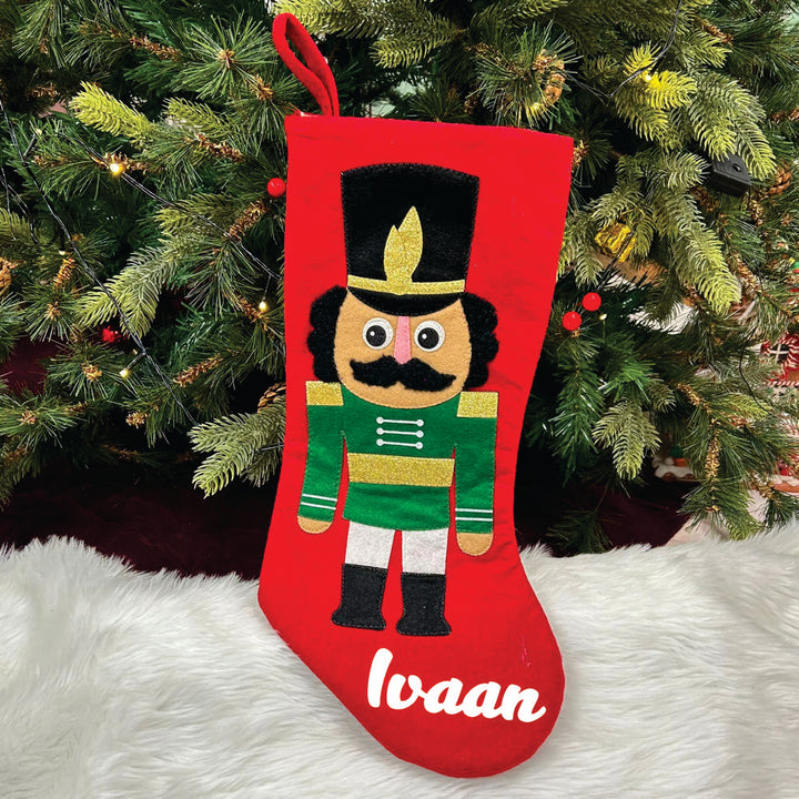 Babble Wrap 17" Nutcracker Large Stocking (Red)