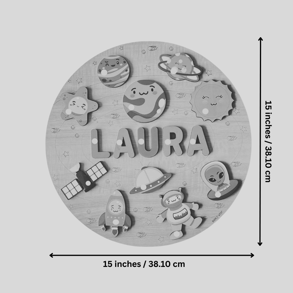 Personalised Wooden Name Puzzle- Outer Space