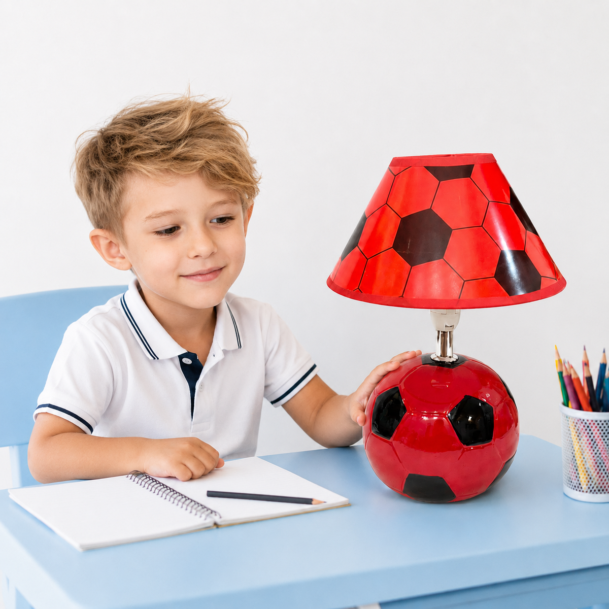 Night Lamp - Football Fun (Red & Black)