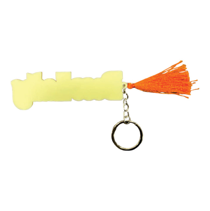 2 Layer Personalized Keychain- Cream Orange