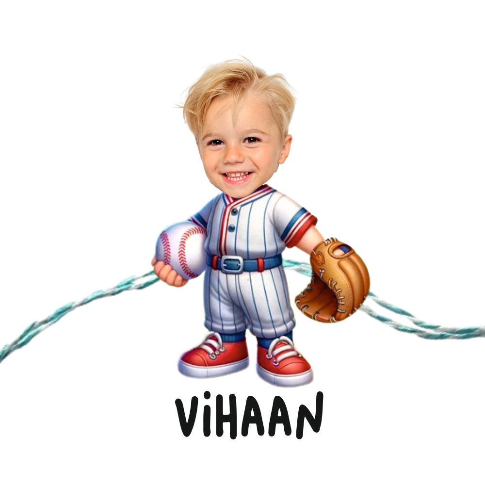 Babble Wrap Personalised Caricature Rakhi - Rugby