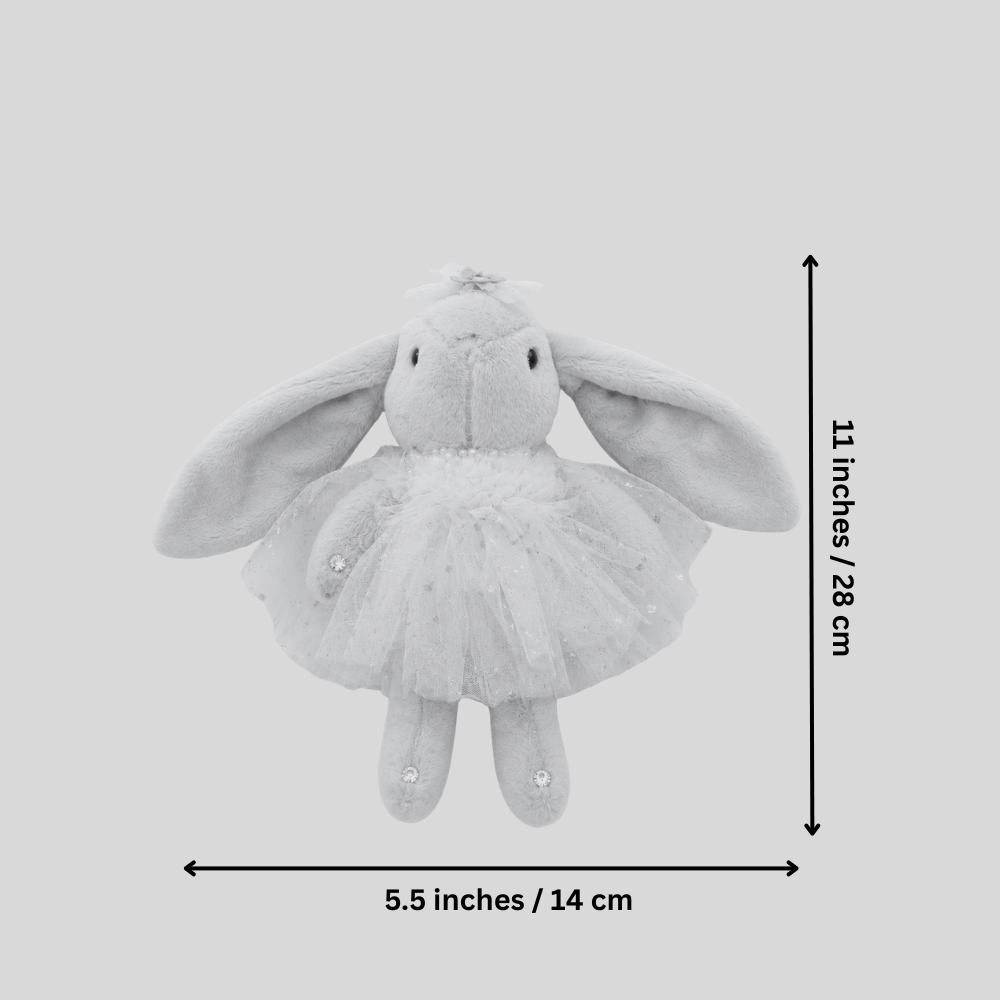 Taupe Bunny Doll - Peach Ballerina