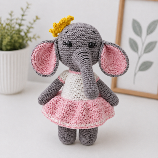 Crochet Toy - Evelyn The Elephant - Pink