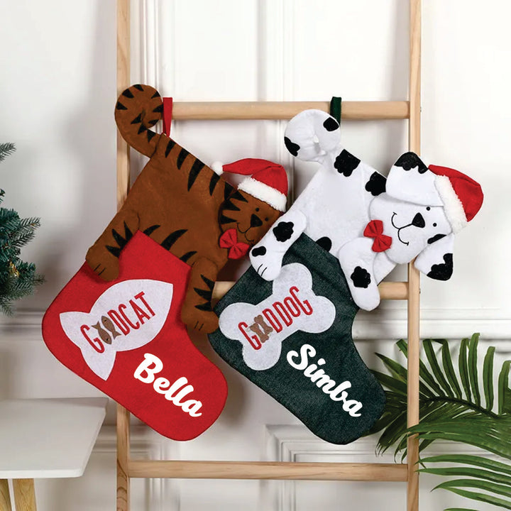 Babble Wrap Pet Stocking (Set of 2) - Good Cat & Good Dog