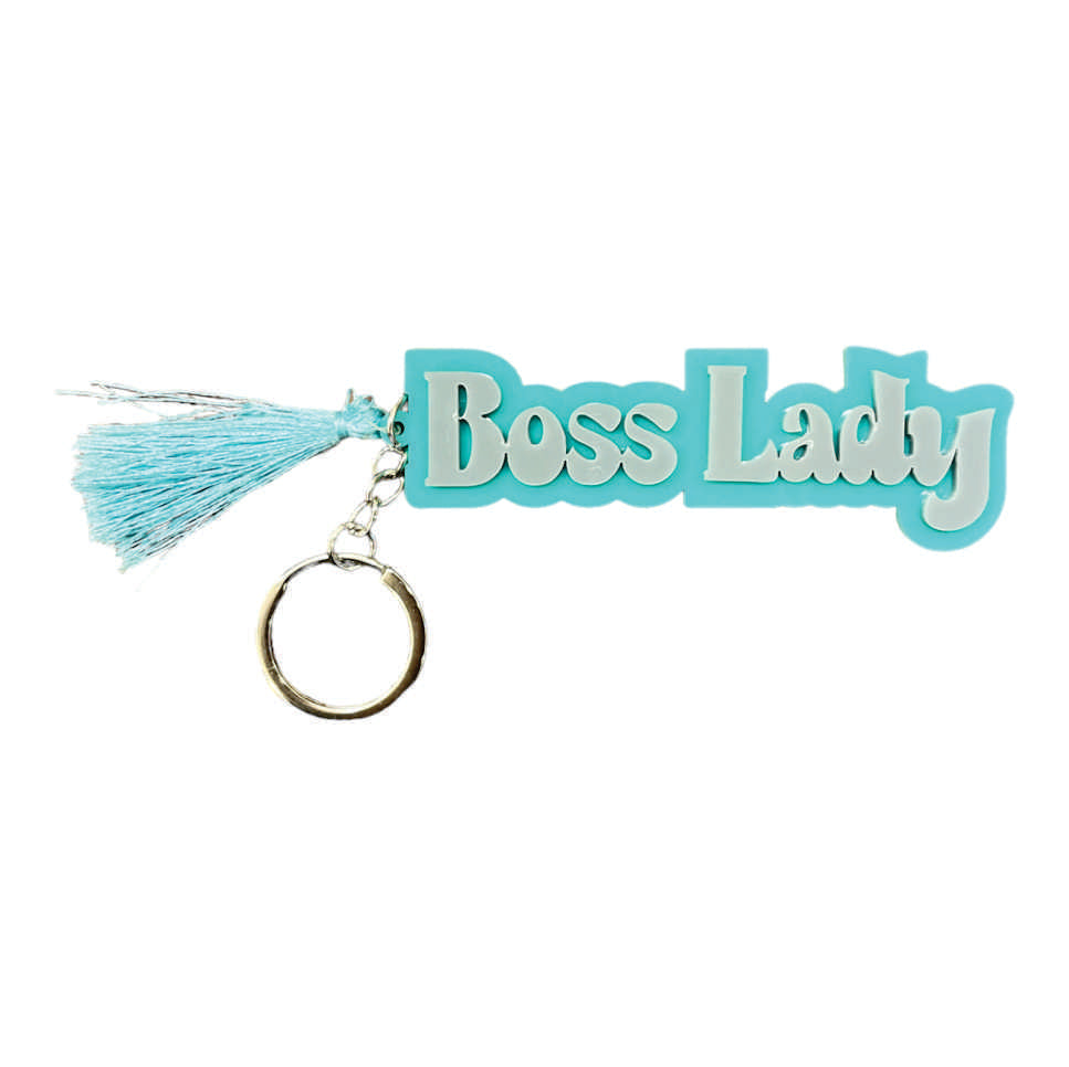 2 Layer Personalized Keychain- Blue Grey