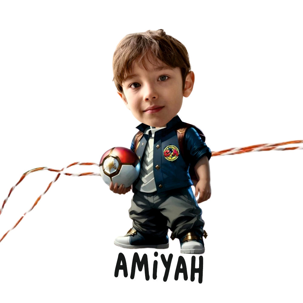 Babble Wrap Personalised Caricature Rakhi - Pokemon