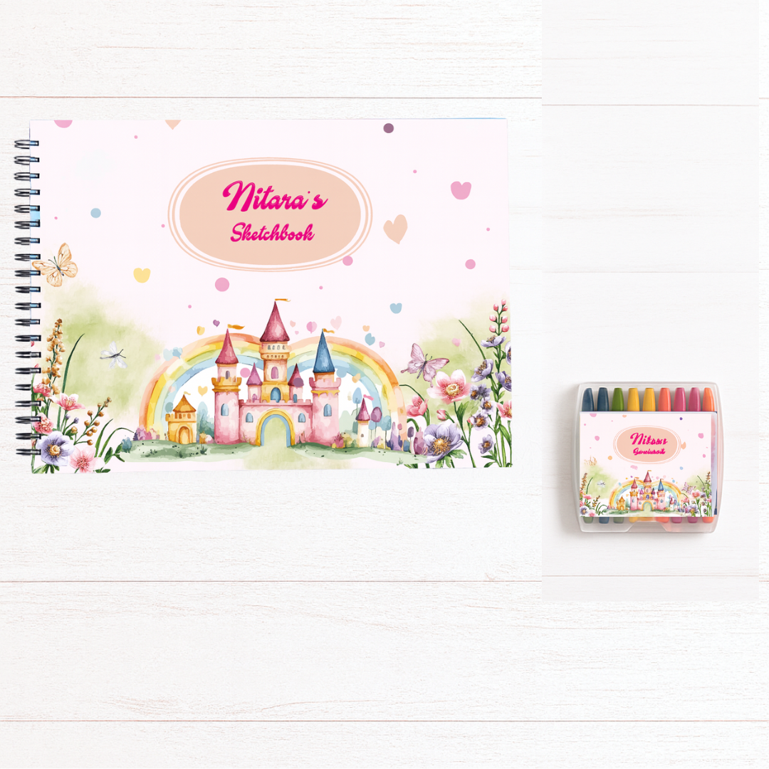 Sketch Books With Personalized Crayons -  Majestic Castle