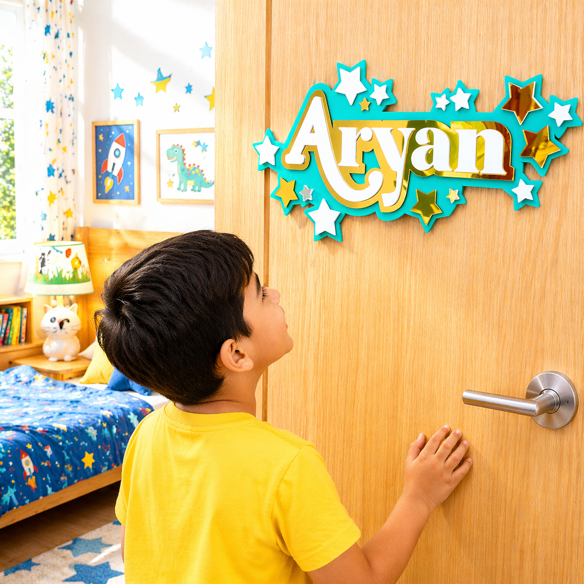 3 Layer Name Plaque- Stars