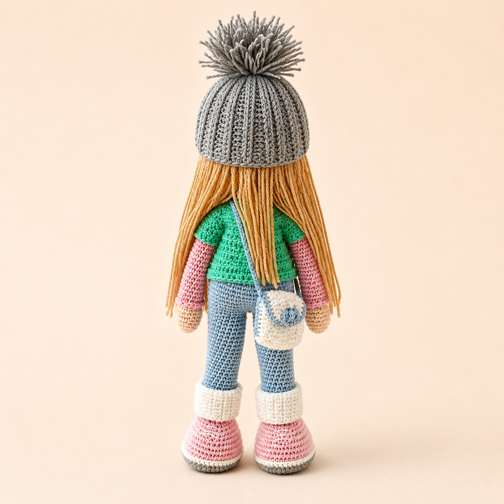 Crochet Doll - Beanie Belle (Pink-Blue)