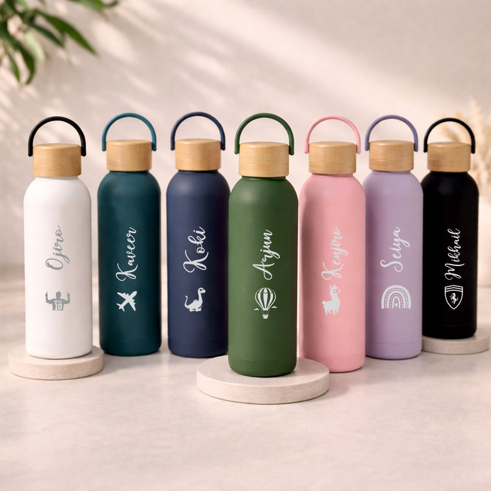 Personalised Matte Insulated Bottle with Handle