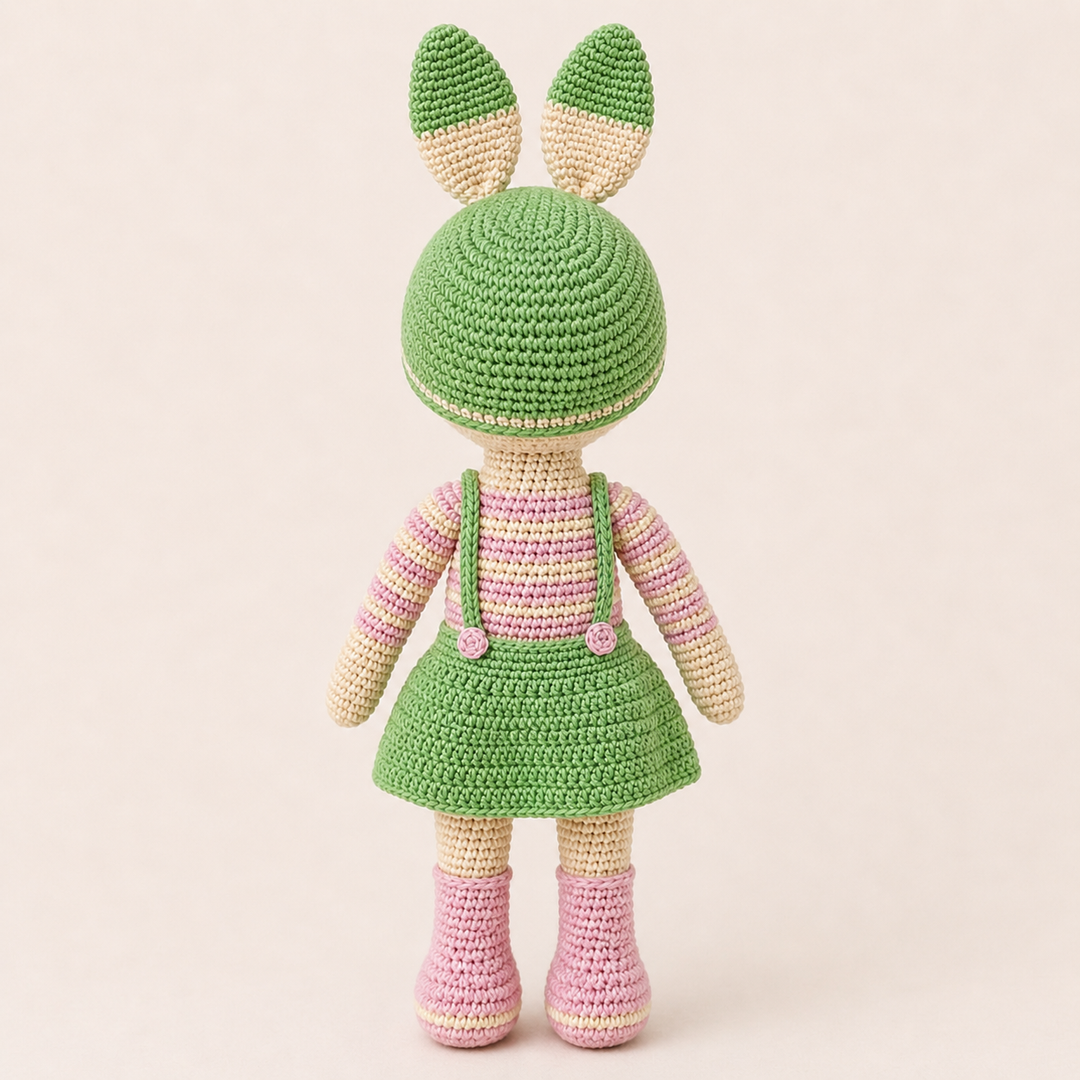 Crochet Toy- Bunny Bliss (Aqua-Pink)
