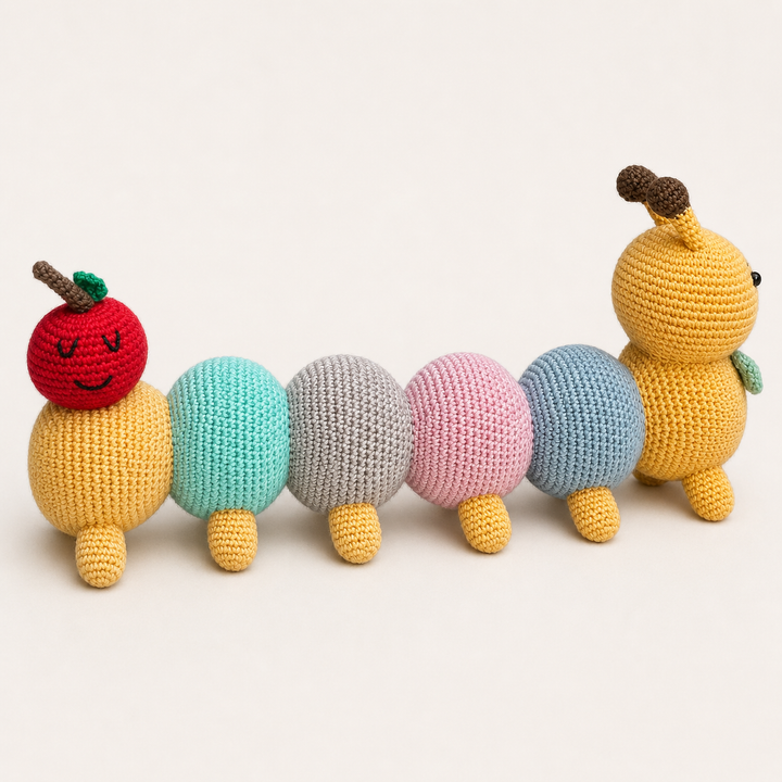 Crochet Toy- Colourful Caterpillar