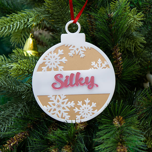 Babble Wrap Layered Snowflake Ornament- White