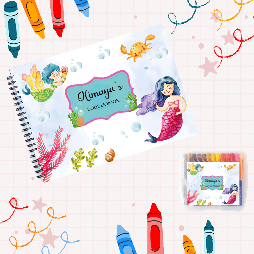 Sketch Books With Personalized Crayons -  Mystical Mermaids