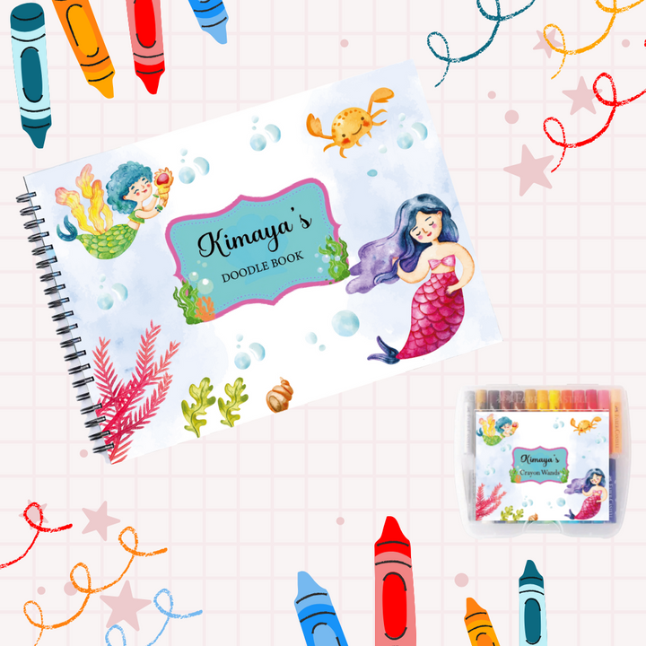 Sketch Books With Personalized Crayons -  Mystical Mermaids