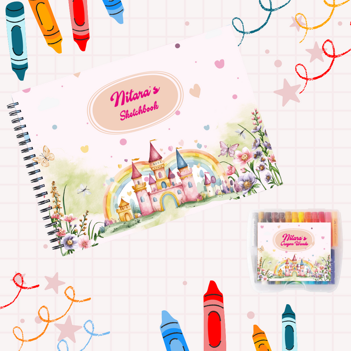 Sketch Books With Personalized Crayons -  Majestic Castle
