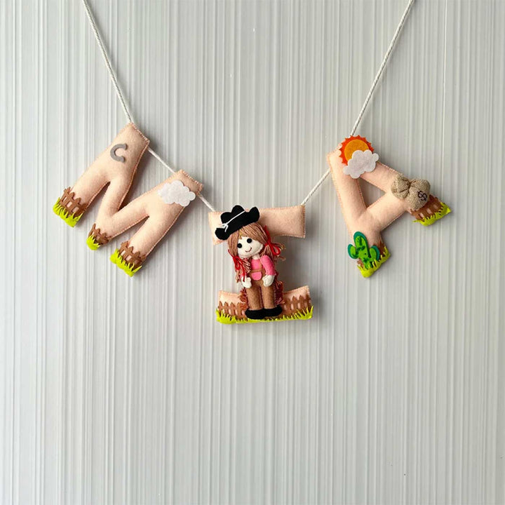 Babble Wrap The Wild West Name Bunting/Garland - Cow Girl